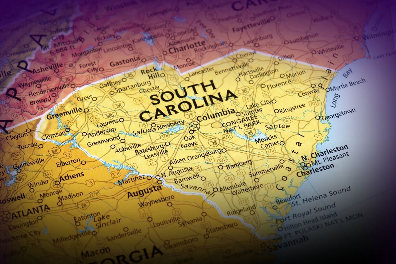 map of south carolina